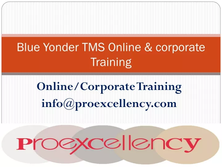 blue yonder tms online corporate training