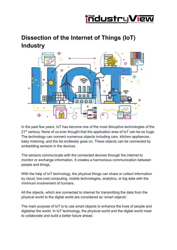 dissection of the internet of things iot industry