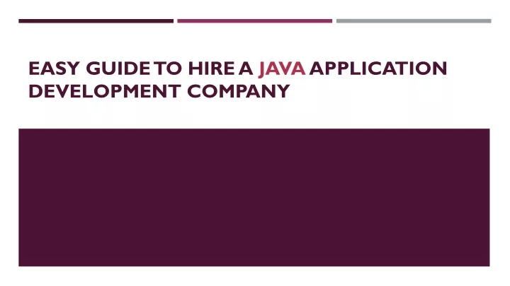 easy guide to hire a java application development company