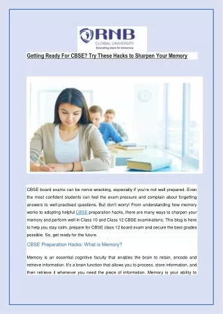 Getting Ready For CBSE? Try These Hacks to Sharpen Your Memory