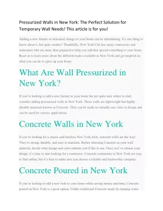 Pressurized Walls in New York: The Perfect Solution for Temporary Wall Needs! th