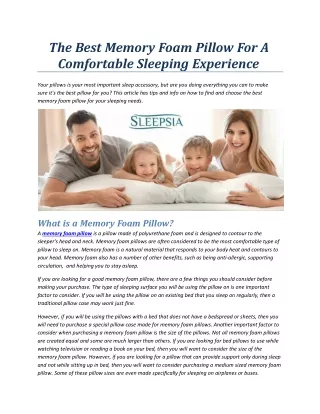 the best memory foam pillow for a comfortable