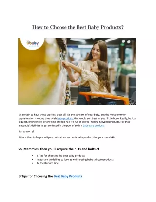 how to choose the best baby products