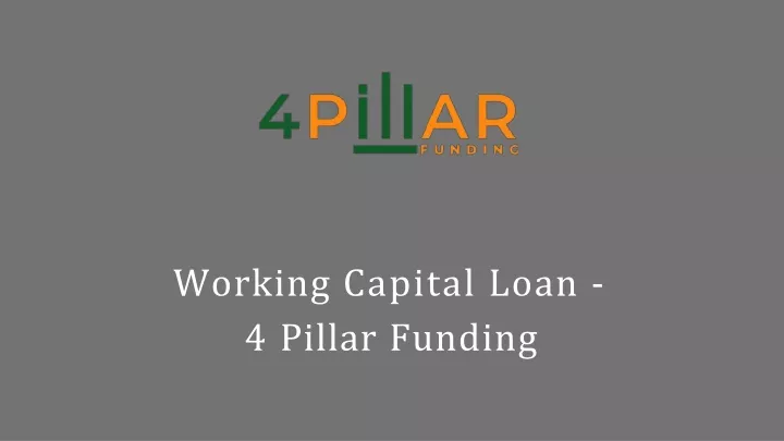 working capital loan 4 pillar funding