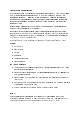 aptamers market overview analysis