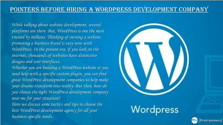 pointers before hiring a wordpress development