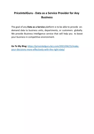 priceintelguru data as a service provider