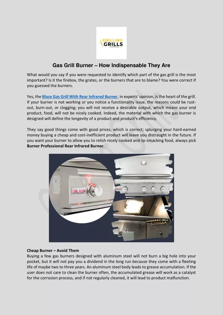gas grill burner how indispensable they are