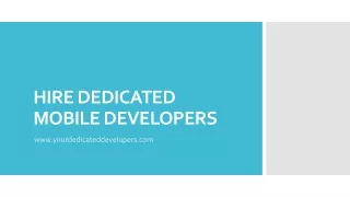 Hire Dedicated Mobile Developers
