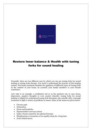 restore inner balance health with tuning forks