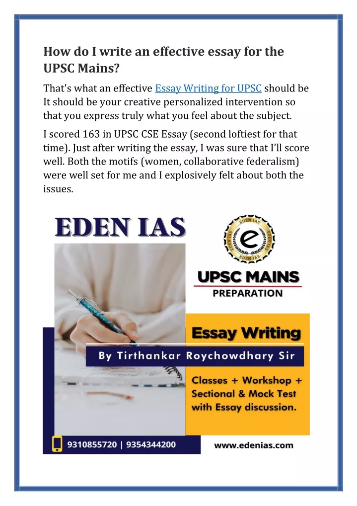 how to write an effective essay for upsc