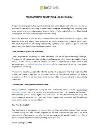 programmatic advertising 101 2022 edition