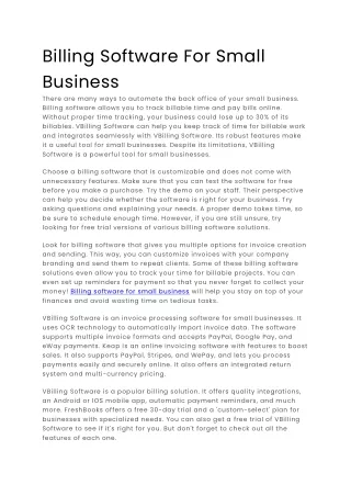 billing software for small business there