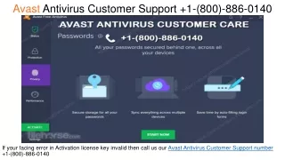 Avast Antivirus Customer Support  1-(800)-886-0140