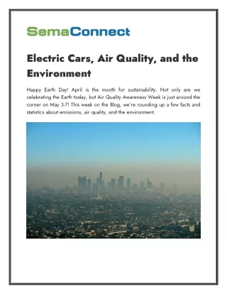 Electric Cars, Air Quality, and the Environment