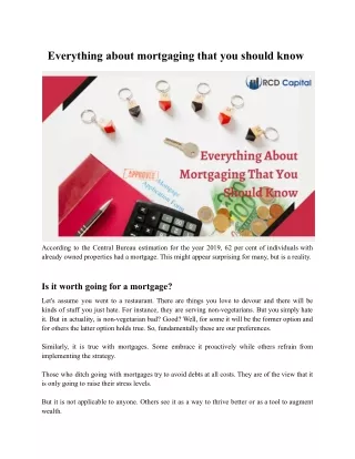 everything about mortgaging that you should know