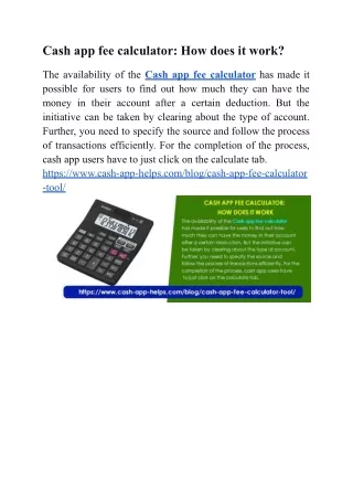 cash app fee calculator how does it work