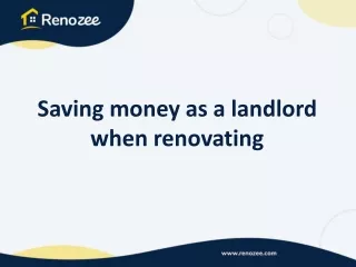 Saving money as a landlord when renovating