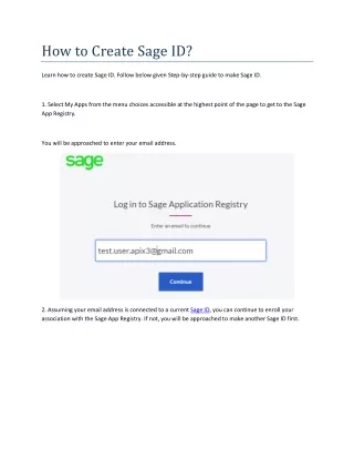 how to create sage id