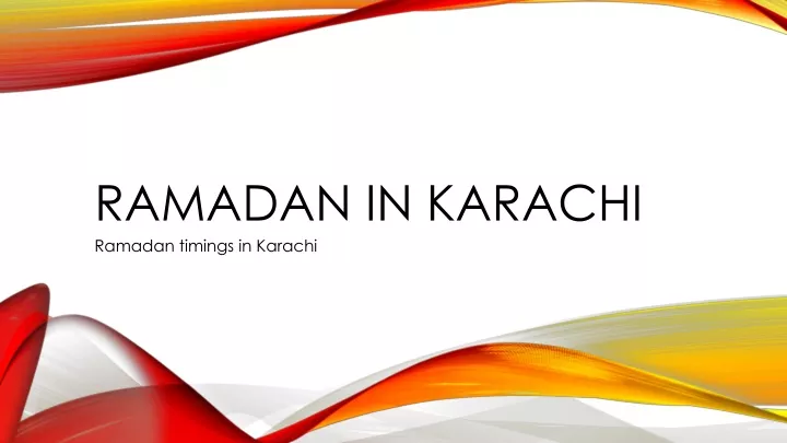 ramadan in karachi