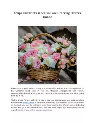 5 tips and tricks when you are ordering flowers