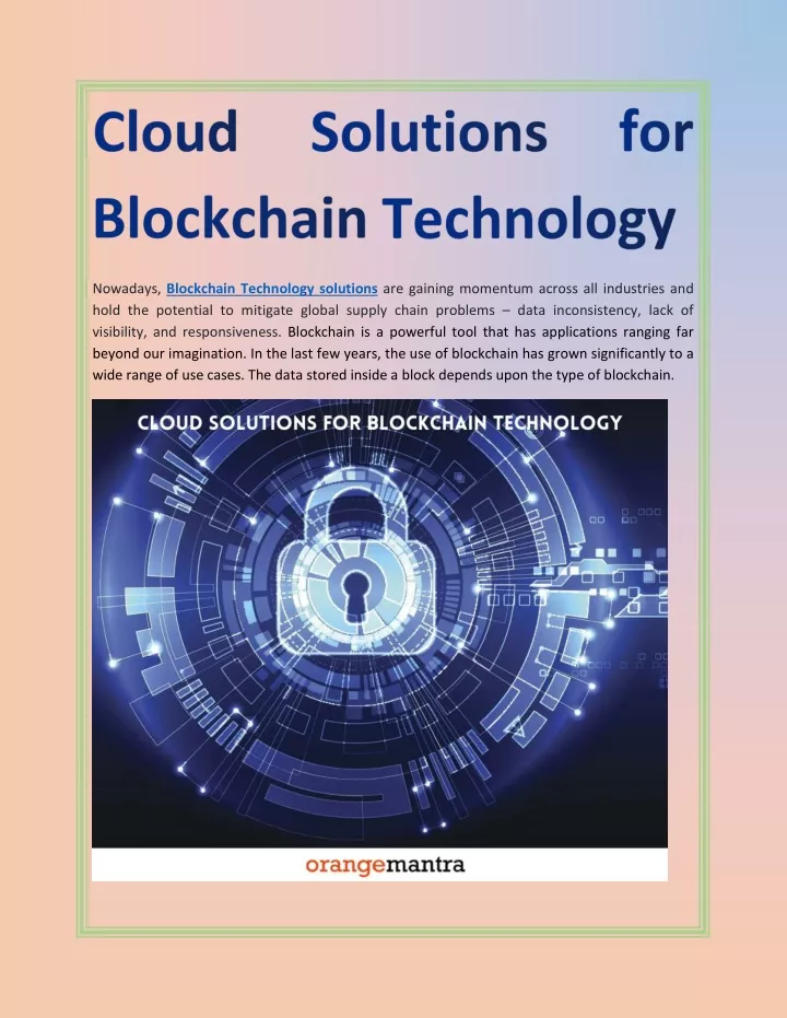 nowadays blockchain technology solutions