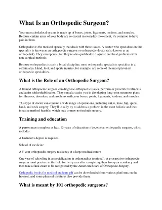 what is an orthopedic surgeon