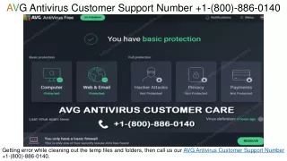 AVG Antivirus Customer Support Number  1-(800)-886-0140