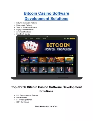 bitcoin casino software development solutions