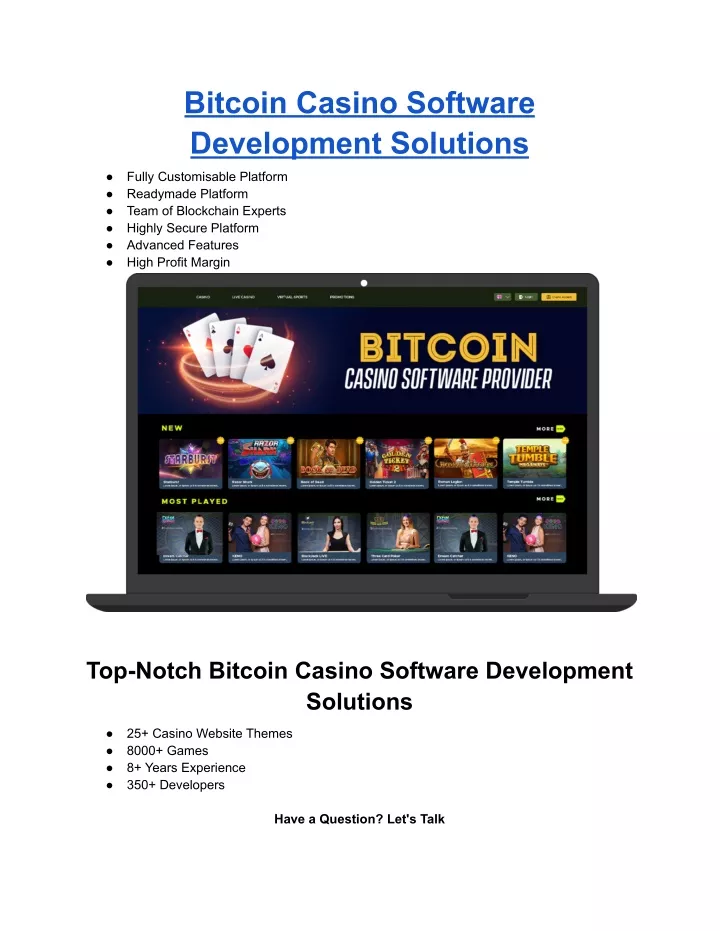 bitcoin casino software development solutions