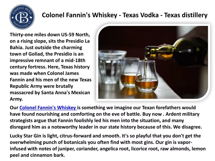colonel fannin s whiskey texas vodka texas