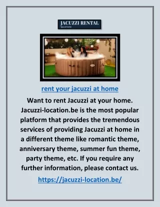 Surffing for the Jacuzzi Rent At Your Home | Jacuzzi-location.be