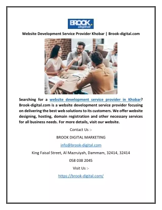 Website Development Service Provider Khobar | Brook-digital.com