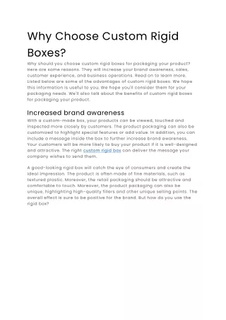 Why Choose Custom Rigid Boxes