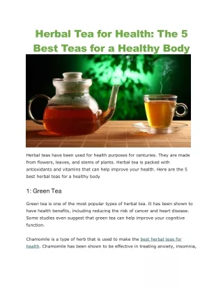 best herbal tea for health