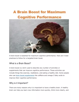 a brain boost for maximum cognitive performance
