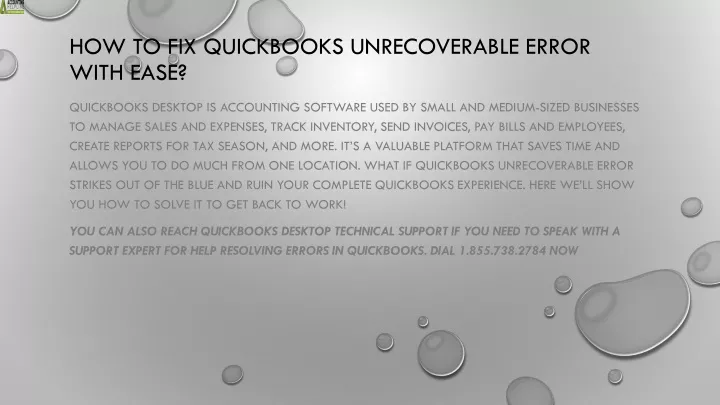 how to fix quickbooks unrecoverable error with ease