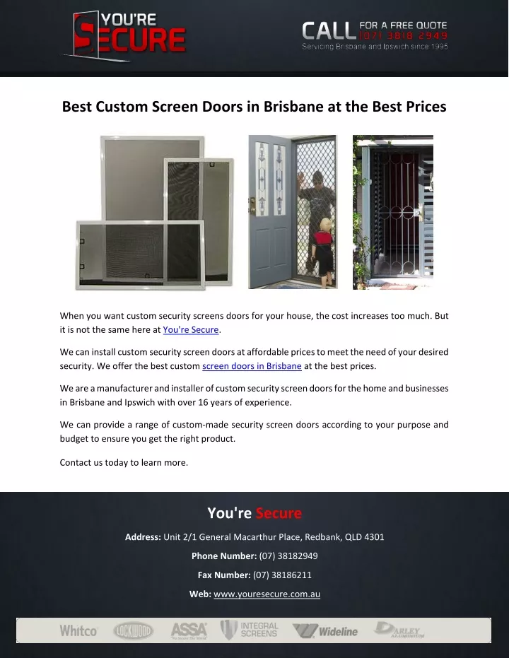 best custom screen doors in brisbane at the best