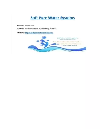 Water Softening System Bullhead City, AZ
