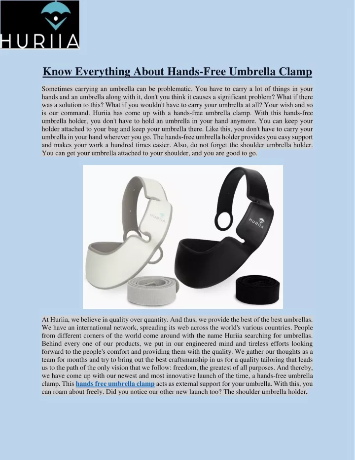 know everything about hands free umbrella clamp