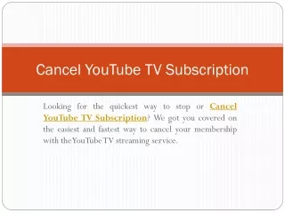 cancel youtube tv subscription