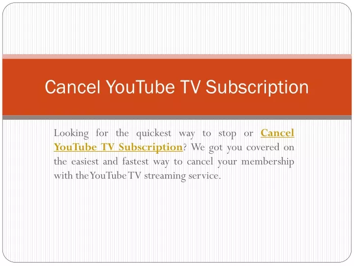 cancel youtube tv subscription