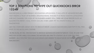top 2 solutions to wipe out quickbooks error 15240
