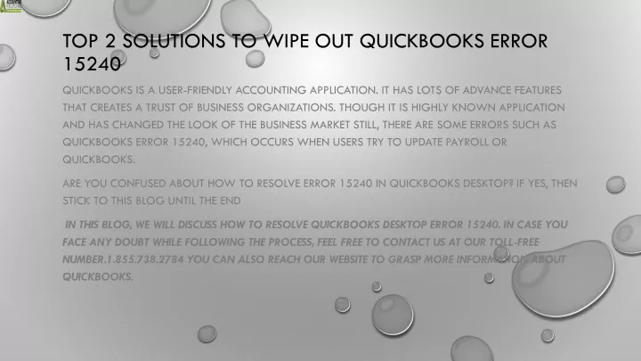 top 2 solutions to wipe out quickbooks error 15240