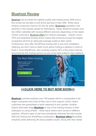 bluehost review