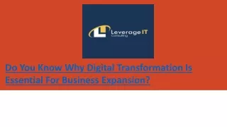 do you know why digital transformation is essential for business expansion
