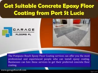 Get Suitable Concrete Epoxy Floor Coating from Port St Lucie