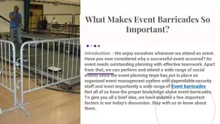 what makes event barricades so important