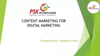 Content Marketing for Digital Marketing