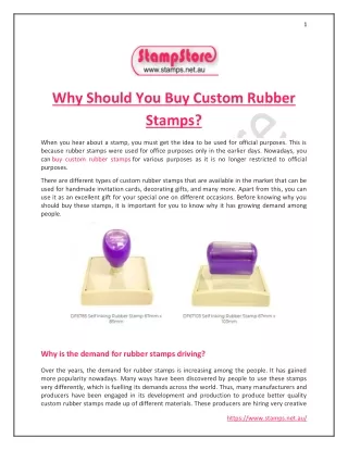 Why Should You Buy Custom Rubber Stamps?